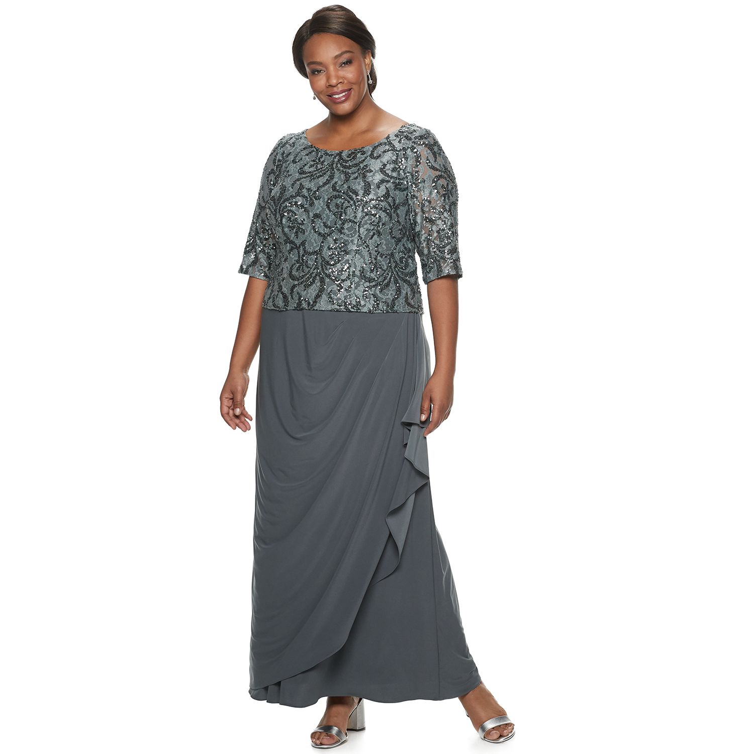 Le Bos Embroidered Sequin Long Dress